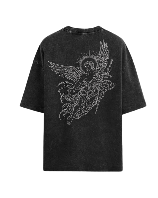 Archangel Michael Acidwashed tee