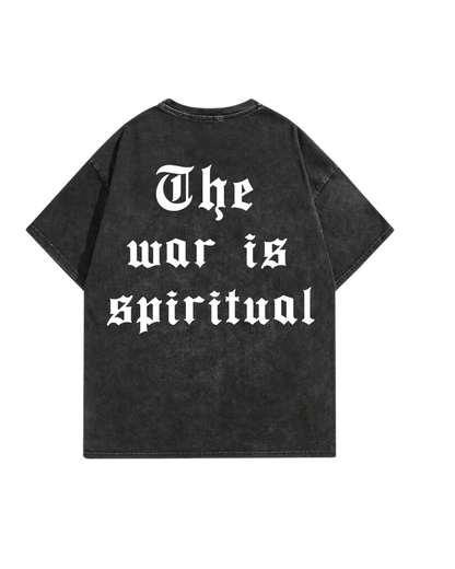 THE WAR IS SPIRITUAL ACID WASHED TEE